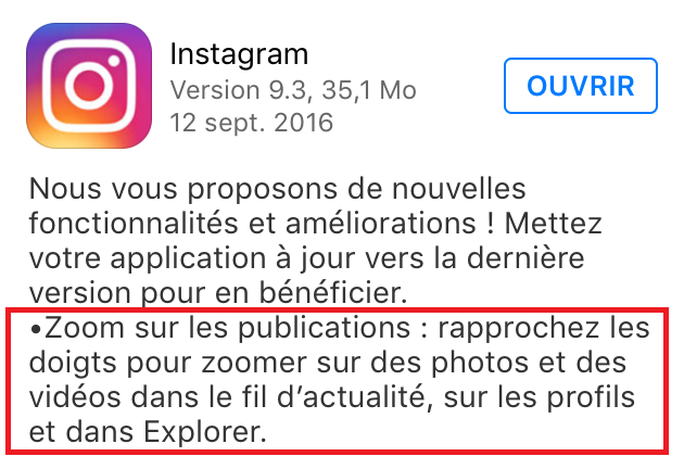 Zoom sur Instagram