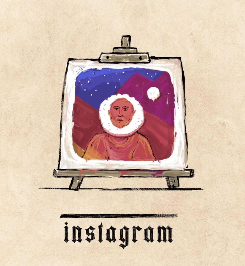 Le logo d'Instagram façon médiévale