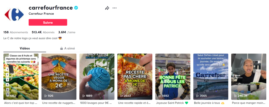 Carrefour sur TikTok