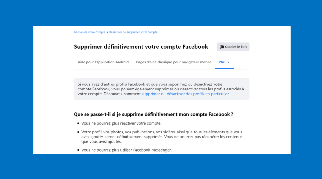 Des demandes de suppression de comptes Facebook en hausse de plus de 1 500 %