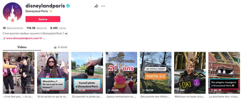 Disneyland Paris sur TikTok