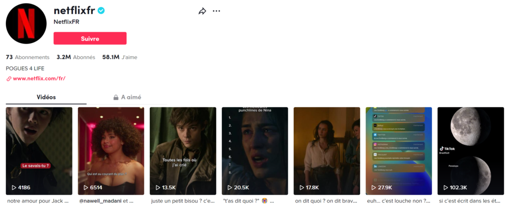 Netflix sur TikTok