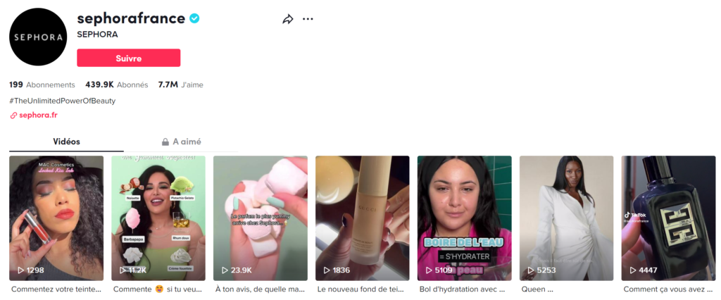 Sephora sur TikTok