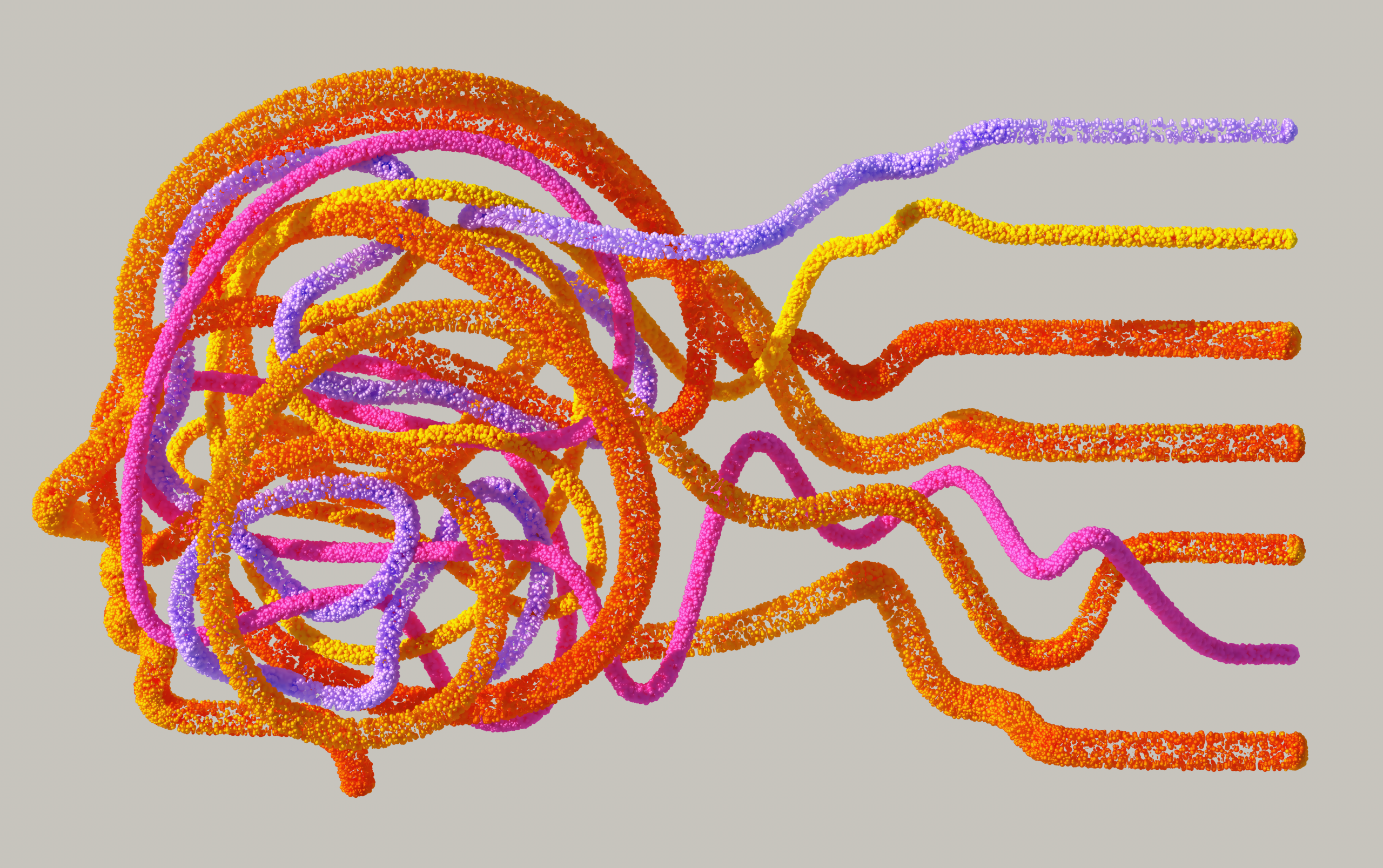 Représentation 3D complexe de réseaux de neurones
