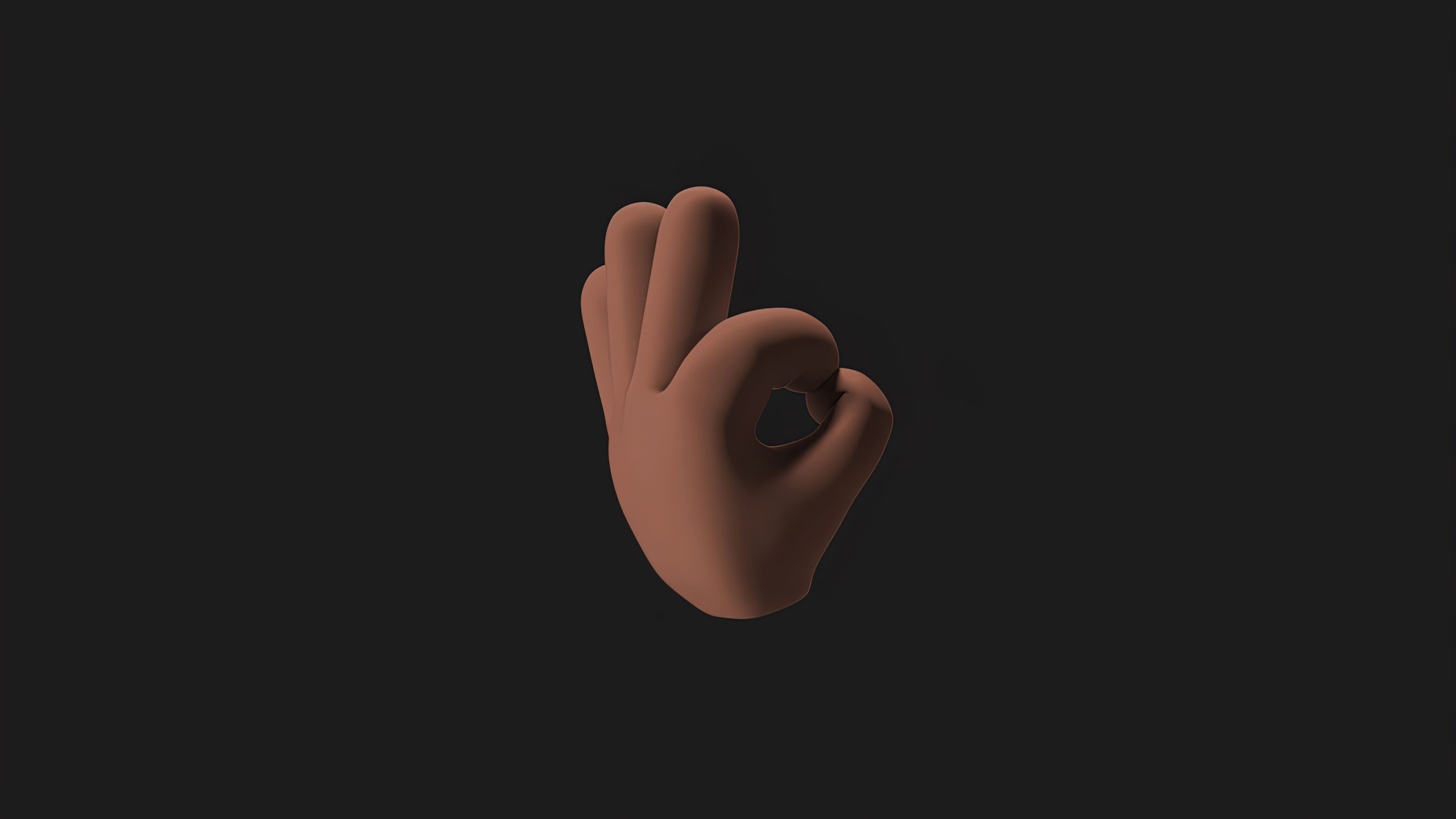 Symbole geste OK main illustration 3D