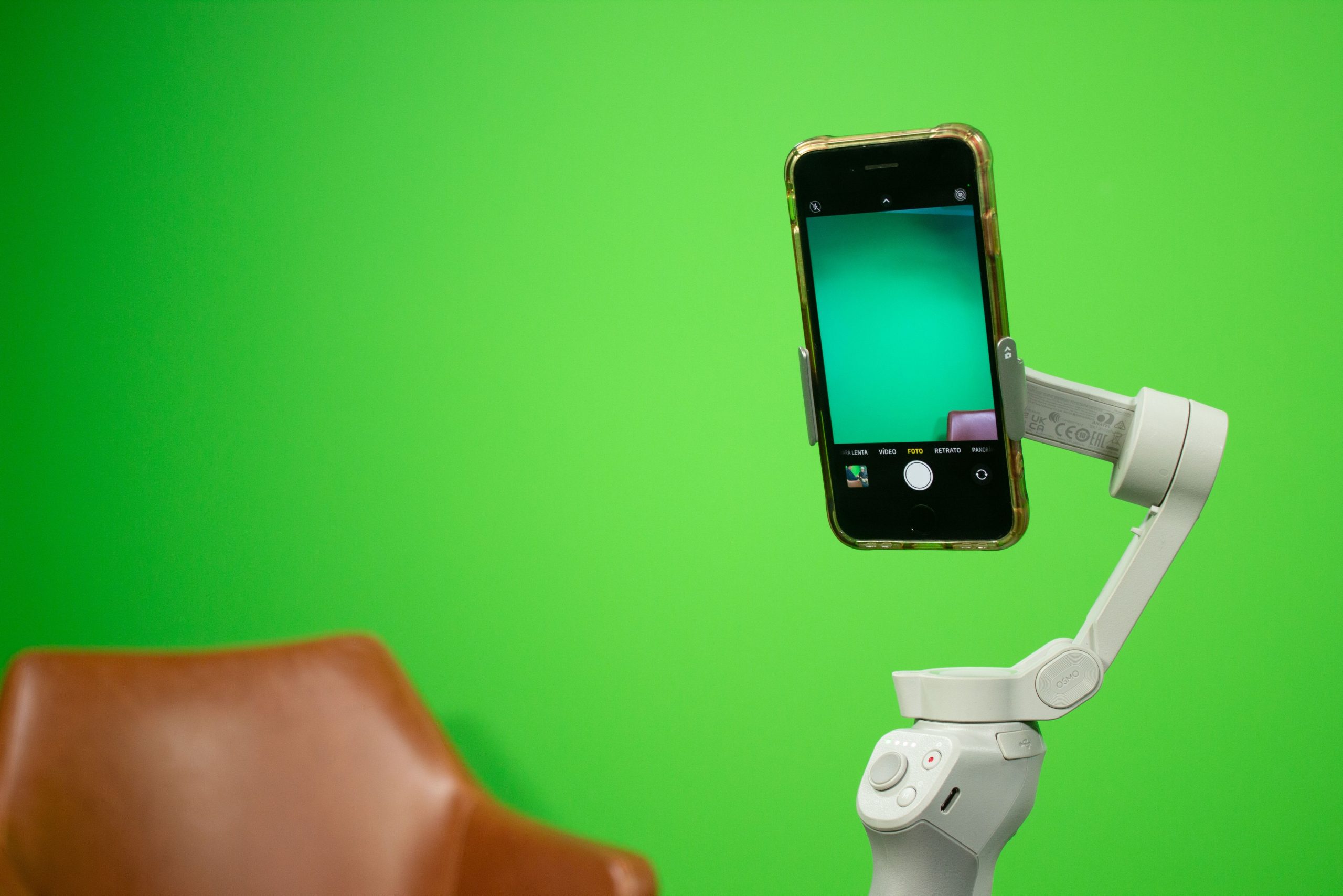 Smartphone stabilisateur ecran vert production video