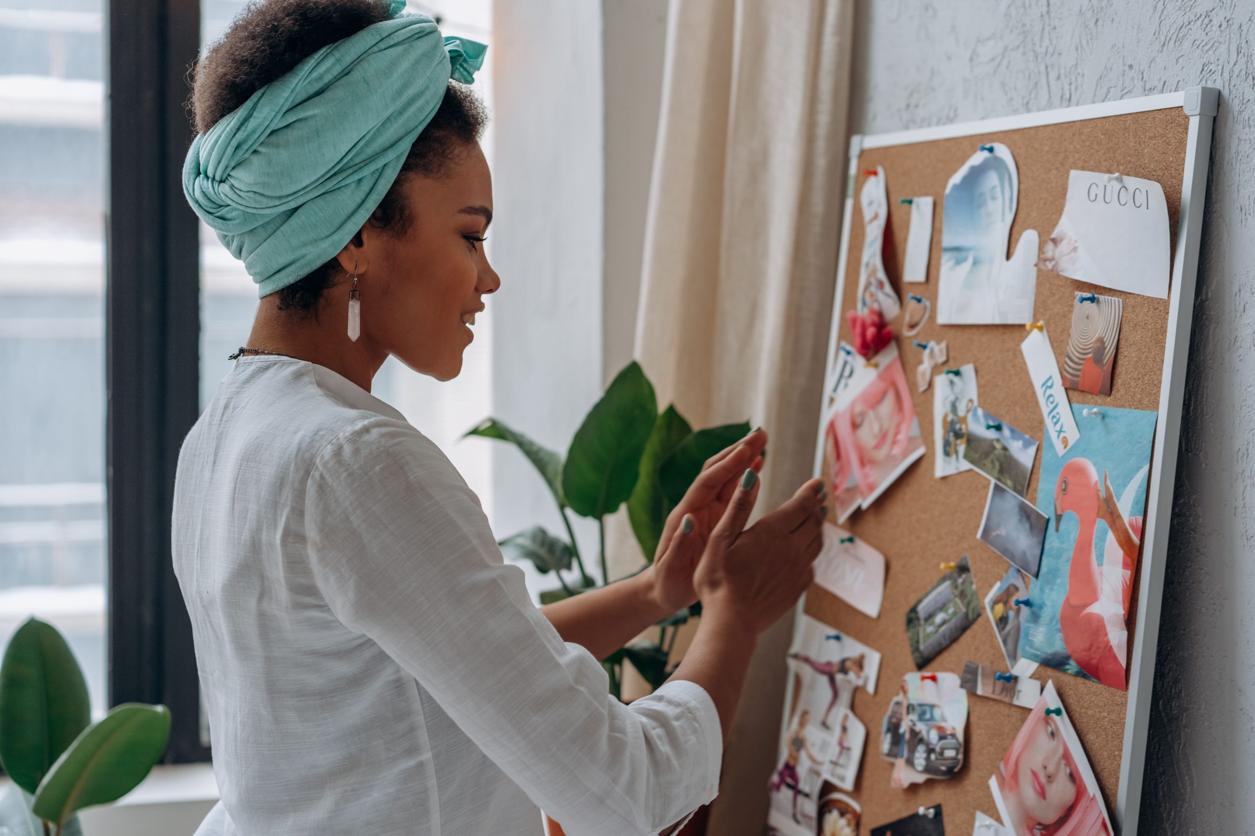 Tableau inspiration créatif avec images et notes
